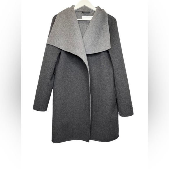 T Tahari Jackets & Blazers - T Tahari | Wool Blend Gray Two Tone Wrap Coat Sz M